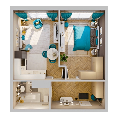 
  Продается 2-комн. квартира 43 м², в ЖК Клубный дом РиверАнг. Фото 2.