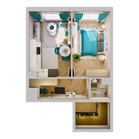 
  Продается 2-комн. квартира 48.21 м², в ЖК Клубный дом РиверАнг. Фото 2.