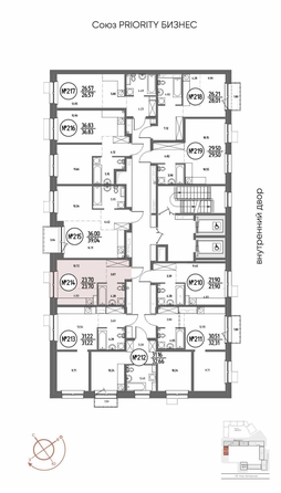 
  Продается студия 23.7 м², в ЖК СОЮЗ ПРИОРИТИ МАХ, д. 4. Фото 11.