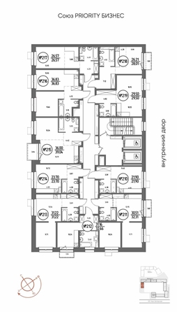 
  Продается студия 23.7 м², в ЖК СОЮЗ ПРИОРИТИ МАХ, д. 4. Фото 1.