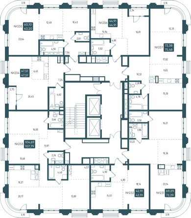 
  Продается 1-комн. квартира 42.91 м², в ЖК Бродский, 1-я очередь. Фото 1.