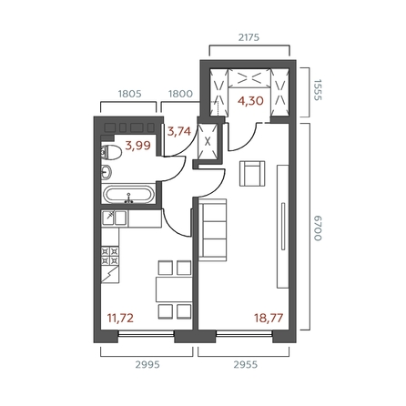 
  Продается 1-комн. квартира 42.52 м², в ЖК Салют. Фото 1.