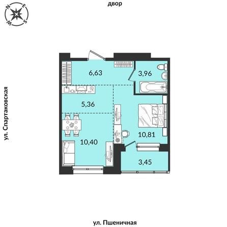 
  Продается 2-комн. квартира 44.39 м², в ЖК Источник, дом 4. Фото 1.