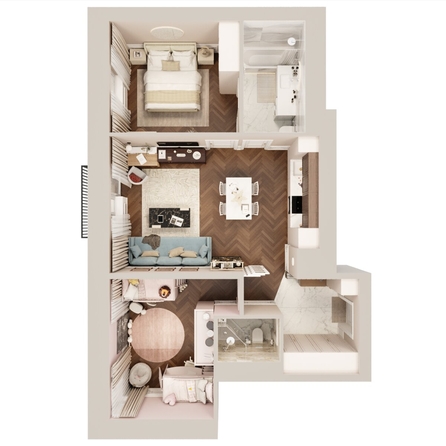 
  Продается 3-комн. квартира 68.3 м², в ЖК Квартал Стрижи, 3 очередь, дом 1. Фото 1.