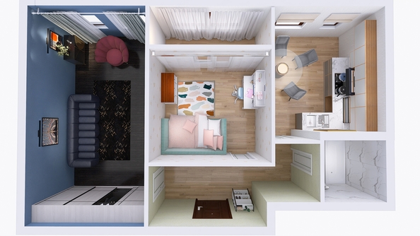 
  Продается 2-комн. квартира 59.7 м², в ЖК Юго-Западный, дом 17. Фото 1.