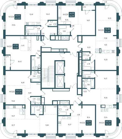 
  Продается 1-комн. квартира 47.51 м², в ЖК Бродский, 1-я очередь. Фото 1.