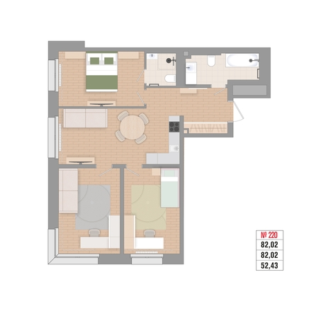 
  Продается 4-комн. квартира 82.02 м², в ЖК Стрижи Сити, блок-секции 6,7. Фото 3.