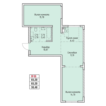 
  Продается 2-комн. квартира 65.2 м², в ЖК Стрижи Сити, блок-секции 6,7. Фото 5.