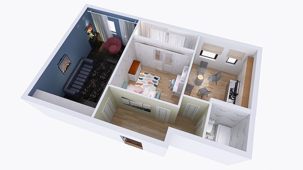 
  Продается 2-комн. квартира 60.7 м², в ЖК Юго-Западный, дом 17. Фото 2.