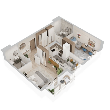 
  Продается 2-комн. квартира 64.61 м², в  ЖиВой комплекс на Кузьмихе. Фото 1.