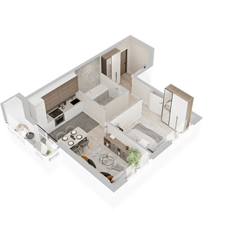 
  Продается 1-комн. квартира 42.27 м², в  ЖиВой комплекс на Кузьмихе. Фото 1.