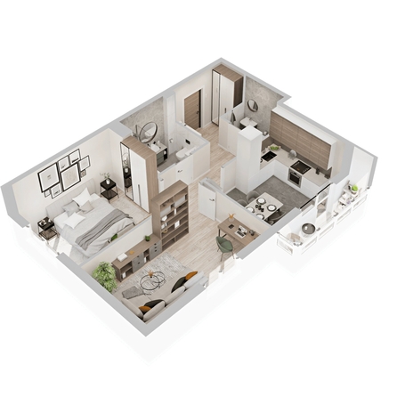
  Продается 2-комн. квартира 58.5 м², в  ЖиВой комплекс на Кузьмихе. Фото 1.