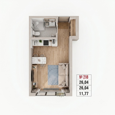 
  Продается 1-комн. квартира 24.5 м², в ЖК Стрижи Сити, блок-секции 6,7. Фото 2.