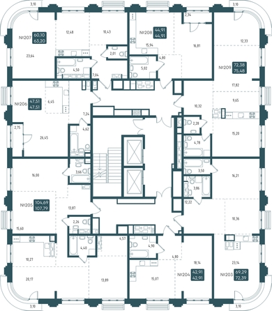 
  Продается 4-комн. квартира 107.56 м², в ЖК Бродский, 1-я очередь. Фото 1.