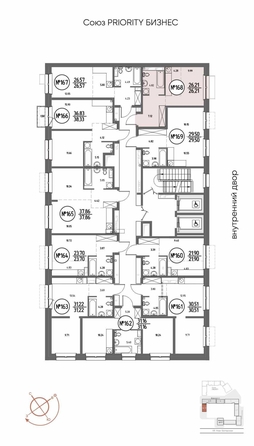 
  Продается студия 26.21 м², в ЖК СОЮЗ ПРИОРИТИ МАХ, д. 4. Фото 8.