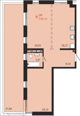 
  Продается 2-комн. квартира 108.24 м², в ЖК 1661. Фото 1.