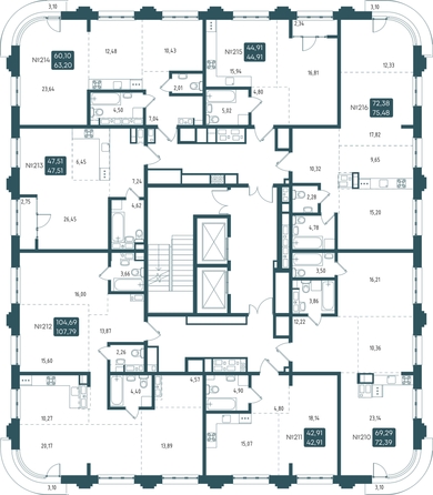 
  Продается 2-комн. квартира 62.91 м², в ЖК Бродский, 1-я очередь. Фото 1.