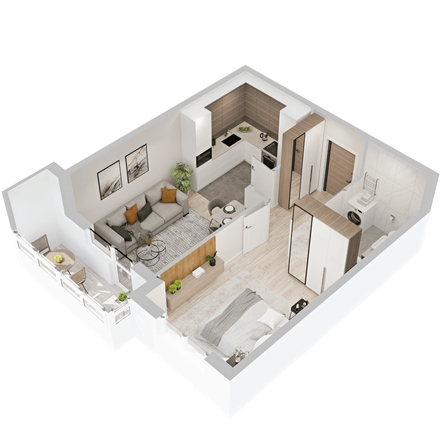 
  Продается 1-комн. квартира 43.72 м², в  ЖиВой комплекс на Кузьмихе. Фото 1.