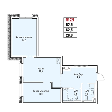 
  Продается 2-комн. квартира 62.5 м², в ЖК Стрижи Сити, блок-секции 6,7. Фото 2.