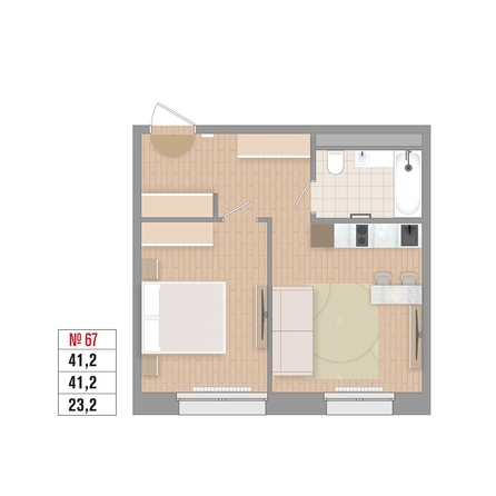 
  Продается 2-комн. квартира 41.2 м², в ЖК Стрижи Сити, блок-секции 6,7. Фото 2.