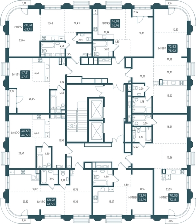 
  Продается 1-комн. квартира 46.68 м², в ЖК Бродский, 1-я очередь. Фото 1.
