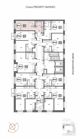 
  Продается студия 26.57 м², в ЖК СОЮЗ ПРИОРИТИ МАХ, д. 4. Фото 13.