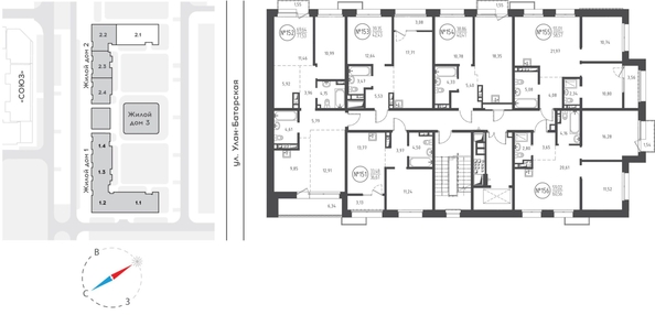 
  Продается 2-комн. квартира 60.56 м², в ЖК СОЮЗ Приорити, дом 2. Фото 1.