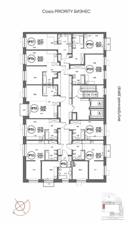
  Продается студия 26.57 м², в ЖК СОЮЗ ПРИОРИТИ МАХ, д. 4. Фото 1.