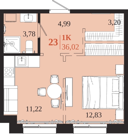 
  Продается 1-комн. квартира 36.02 м², в ЖК 1661. Фото 1.