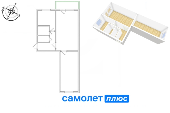 
  Продается 2-комн. квартира, 43.9 м², Октябрьский пр-кт, д. 17
. Фото 13.