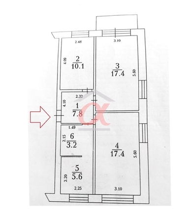 
  Продается 2-комн. квартира 61.5 м². Фото 5.