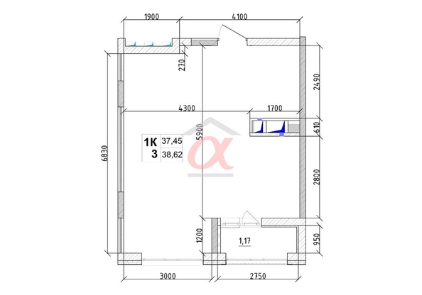 
  Продается 1-комн. квартира, 38.6 м², ЖК 7 высот, дом 8 
. Фото 9.