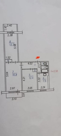 
   Продам 3-комнатную, 59 м², Тольятти  ул, 43

. Фото 5.