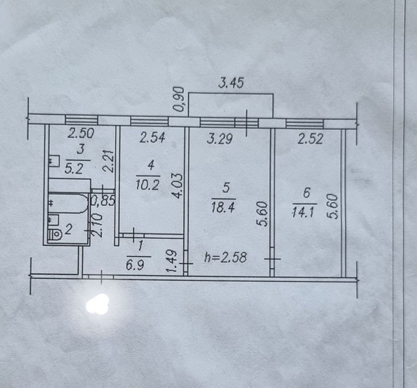 
   Продам 3-комнатную, 57.7 м², Первостроителей (Заводской р-н) ул, 3

. Фото 12.