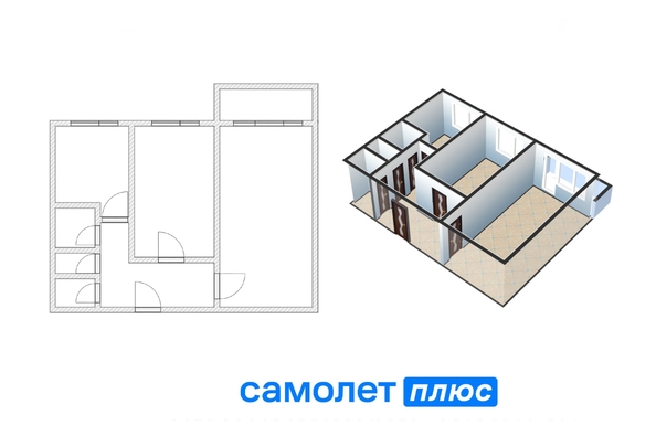 
   Продам 2-комнатную, 43.6 м², Ленина пр-кт, 63А

. Фото 2.