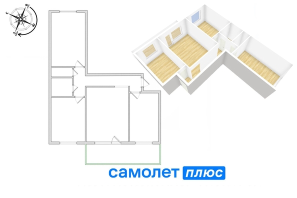 
   Продам 3-комнатную, 67.7 м², Серебряный бор ул, 25

. Фото 8.