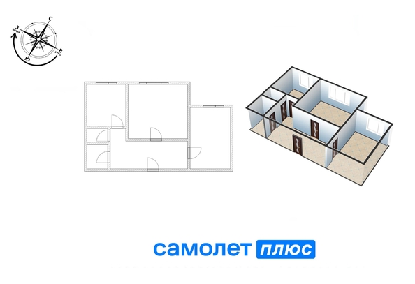 
   Продам 2-комнатную, 53 м², Московский - Комсомольский тер, 17

. Фото 9.