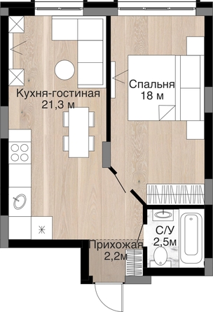 
   Продам 2-комнатную, 45.2 м², Южный, дом Ю-16

. Фото 9.