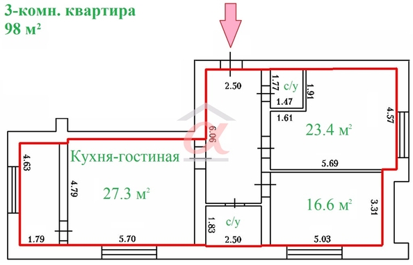 
   Продам 3-комнатную, 98 м², Тухачевского ул, 29Бк1

. Фото 26.