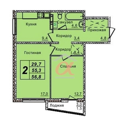 
   Продам 2-комнатную, 56.8 м², Серебряный бор ул, 24 к5

. Фото 24.