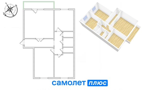 
   Продам 3-комнатную, 66.9 м², Авроры ул, 6

. Фото 22.