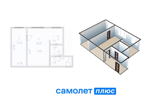 
   Продам 2-комнатную, 43.8 м², Весенняя ул, 21А

. Фото 9.