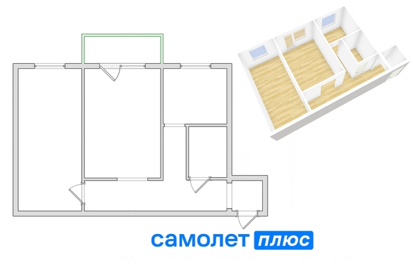 
   Продам 2-комнатную, 45.2 м², Тухачевского ул, 2

. Фото 2.