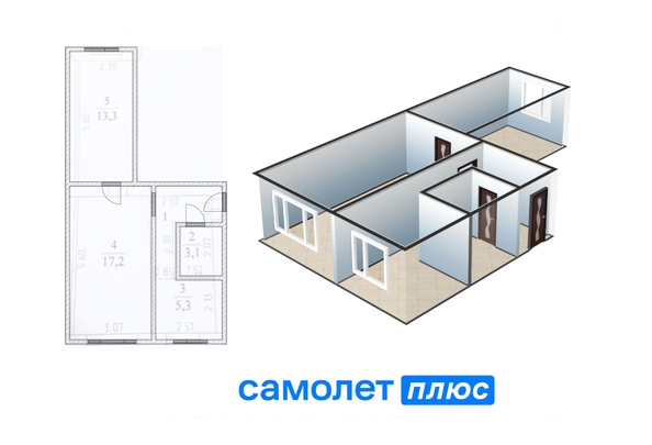 
   Продам 2-комнатную, 43.7 м², Сибиряков-Гвардейцев ул, 16

. Фото 2.