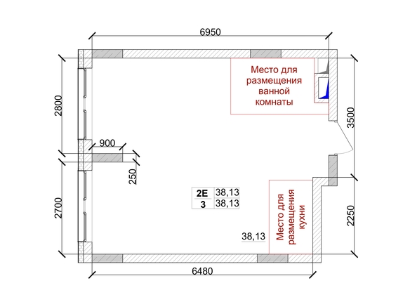 
   Продам 2-комнатную, 38.13 м², 7 высот, дом 9

. Фото 3.