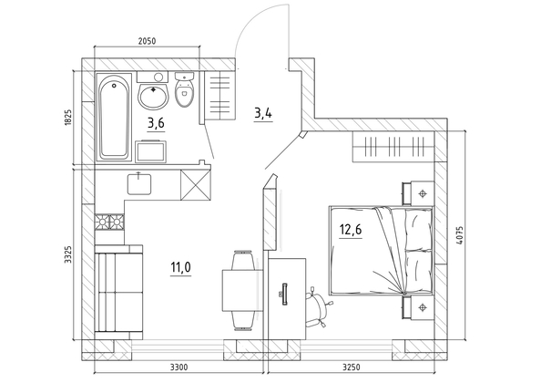 
   Продам 2-комнатную, 31.5 м², Чемпион-парк, дом 2

. Фото 11.