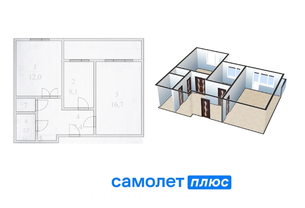 
   Продам 2-комнатную, 49.1 м², Линия 1-я ул, 14

. Фото 2.