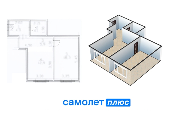 
   Продам 1-комнатную, 46.1 м², Тухачевского ул, 38/2

. Фото 2.