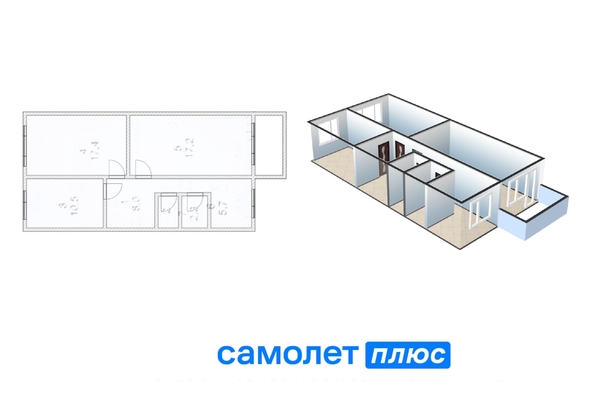 
  Продается 3-комн. квартира, 62.3 м², Ленина пр-кт, д. 133А
. Фото 2.