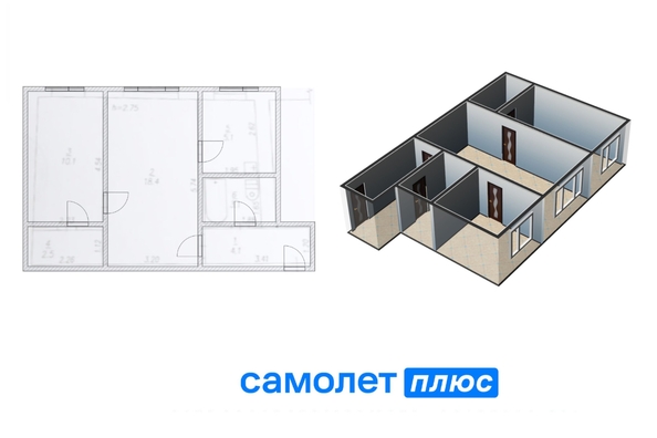 
   Продам 2-комнатную, 43.3 м², Луначарского ул, 14

. Фото 17.